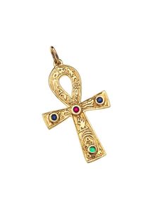 Lady , Damen , Kettenanhänger () , silber vergoldet 925 , ägyptisches Symbol für ewiges Leben