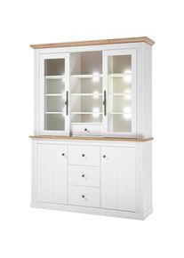 Home Affaire , Buffet »WESTMINSTER TOPSELLER!« Höhe ca. 205cm, im angesagten Landhaus-Look , Pinie Weiss, Wotan Eiche