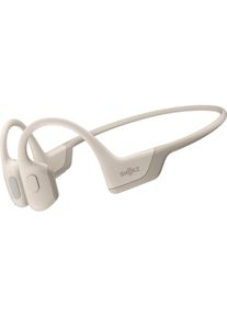 Aftershokz Shokz , Sport-Kopfhörer »OpenRun Pro«, Bluetooth, Noise-Cancelling , beige , Bis zu 10 Stunden Musikwiedergabe und Anrufe