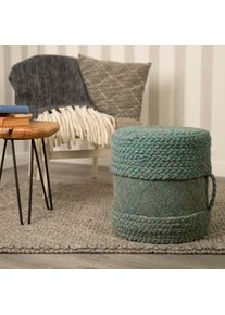Obsession , Sitzhocker »Hocker My Copa Pouf«, (1 St.), rund, Ø 40 cm, Höhe 40 cm, handgearbeitet, Wohnzimmer & Schlafzimmer , meeresblau