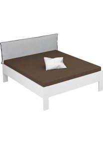 Rauch, Futonbett &raquo;Aditio&laquo; Kopfteil Webstoff mit abgesetztem Keder, wei&szlig;, Liegefl&auml;che L&auml;nge Breite: 200 cm x 160 cm, wei&szlig;