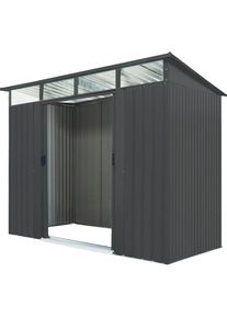 Pergart, Ger&auml;tehaus &raquo;L&uuml;beck 86&laquo; Metall, mit Pultdach und Lichtband, anthrazit matt, anthrazit, Metall, anthrazit