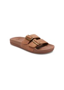 Roxy , Sandale »Slippy Nina« , Choco Brown/Gold , 10(41) , 10(41) , Obermaterial: Echtes Kalbshaarleder