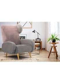 Home Affaire , Sessel »Gox Ohrensessel«, in außergewöhnlicher stylischer Optik , grau/flamingo