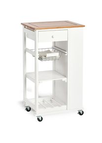 zeller Present, K&uuml;chenwagen mit 4 Rollen, wei&szlig;, MDF, B/H/T: 50 cm x 86,5 cm x 37 cm, wei&szlig;