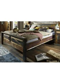 Sit, Massivholzbett &raquo;Riverboat&laquo; aus recyceltem Altholz, Shabby Chic, Vintage, bunt, Liegefl&auml;che L&auml;nge Breite: 200 cm x 180 cm, bunt