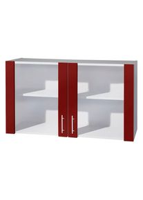 Wiho-K&uuml;chen wiho K&uuml;chen, Glash&auml;ngeschrank &raquo;Kiel&laquo; Front mit Glaseinsatz, Front: Burgund, Korpus: Steel grey, B/H/T: 100 cm x 56,5 cm x 35 cm, Front: Burgund, 