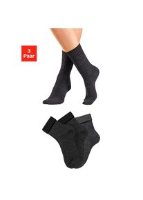 Lavana , Umschlagsocken, (Packung, 3 Paar), fein gestrickt mit 53% Wolle , 2x anthrazit meliert, 1x grau meliert , 39-42 , 39-42 , Klassische feine...