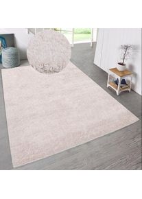 my home , Hochflor-Teppich »Malin« rechteckig 43 mm Höhe Shaggy in Uni-Farben, einfarbig, leicht glänzend, besonders weich , creme , Obermaterial:...