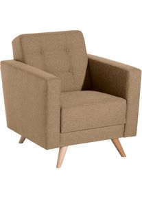 Max Winzer , Sessel »Julius, Loungesessel«, mit Knopfheftung , sand