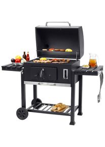 Tepro , Holzkohlegrill »Grillwagen Toronto XXL«, BxTxH: 152x73x137 cm, mit 2 Grillrosten und Pizzastein Vorrichtung , anthrazit/edelstahlfarben