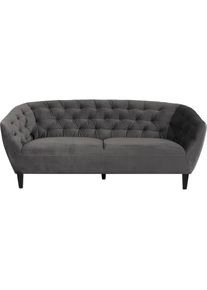ACTONA GROUP , 3-Sitzer »Ria Couch, Sofa, «, Samtstoff, Massivholz-Beine, Taschenfederkern, Tufting, mit Armlehnen , Dunkelgrau