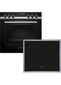 Siemens, Elektro-Herd-Set &raquo;HE578GBS4&laquo; mit Teleskopauszug nachr&uuml;stbar activeClean , Edelstahl, softMove: ged&auml;mpftes &Ouml;ffnen und Schlie&szlig;en der 