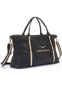 Venice Beach , Sporttasche, große Umhängetasche, Weekender, Strandtasche mit Druck VEGAN , schwarz / goldfarben