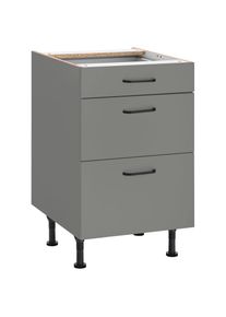 Optifit, Unterschrank &raquo;Elga&laquo; mit gro&szlig;en Ausz&uuml;gen, Breite 50 cm, basaltgrau/basaltgrau, Holzwerkstoff, basaltgrau -B/H/T: 50 cm x 87 cm x 58,4 cm, 