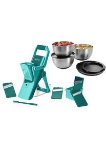 Genius , Zerkleinerer »Edelstahl-Schüsseln mit Deckeln inkl. Nicer Dicer Mando«, zum Aufbewahren, Zubereiten und Transportieren von Speisen ,...