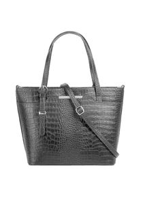 CLUTY, Damen, Henkeltasche echt Leder, Made in Italy, schwarz, schwarz, H&ouml;he 21 cm x Breite 35 cm x Tiefe 12 cm
