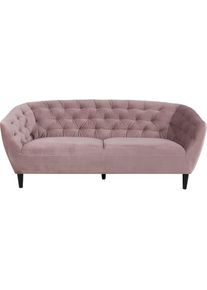 ACTONA GROUP , 3-Sitzer »Ria Couch, Sofa, «, Samtstoff, Massivholz-Beine, Taschenfederkern, Tufting, mit Armlehnen , Rose