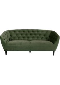 ACTONA GROUP , 3-Sitzer »Ria Couch, Sofa, «, Samtstoff, Massivholz-Beine, Taschenfederkern, Tufting, mit Armlehnen , Waldgrün