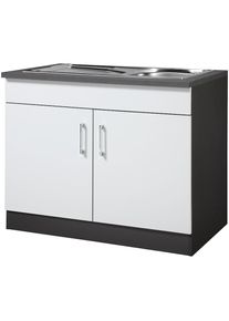 KOCHSTATION, Sp&uuml;lenschrank &raquo;KS-Paris&laquo;, wei&szlig;/ anthrazit, Holzwerkstoff, B/H/T: 100 cm x 85 cm x 60 cm, wei&szlig;/ anthrazit