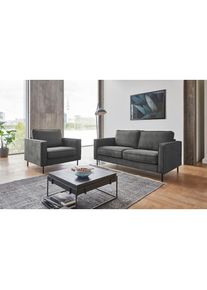 ATLANTIC HOME COLLECTION , 2-Sitzer »Weston«, im skandinavischem Stil, mit Wellenunterfederung , Grau