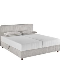 ATLANTIC HOME COLLECTION, Bett &raquo;Corinna&laquo; Boxbett inkl. Stauraum, Cord, erh&auml;ltlich in unterschiedlichen Breiten, hellgrau, Liegefl&auml;che L&auml;nge Breite: 