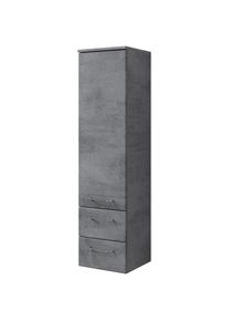 Saphir, Midischrank &raquo;Quickset 945 Badschrank 35 cm breit, 1 T&uuml;r, 2 Schubladen&laquo; Badezimmer-Midischrank inkl. T&uuml;rd&auml;mpfer, Griffe in Chrom gl&auml;nzend, Oxid