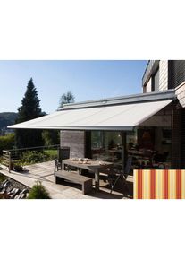 Wismar, Kassettenmarkise &raquo;Classic S-Compact&laquo; Breite: 450 cm, Ausfall: 300 cm, beige-rot, Polyacryl, 450 cm, beige-rot