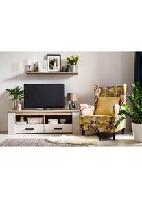 Home Affaire, Lowboard &raquo;Kent TV-Lowboard&laquo; TV-Kommode, Breite 151, 5 cm, Wei&szlig; Eiche, Spanplatte, B/H/T: 151,5 cm x 49,5 cm x 43,5 cm, Wei&szlig; Eiche