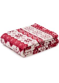 G&ouml;zze G&ouml;zze, Plaid &raquo;Heim-und Schlafdecke Nordic&laquo;, rot, Polyester, B/L: 150 cm x 200 cm, rot