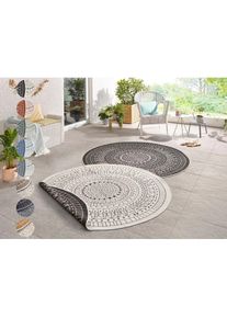 Hanse Home, Teppich &raquo;Porto Wendeteppich&laquo; rund 5 mm H&ouml;he In-& Outdoor, Wetterfest, Balkon, Garten, Wohnzimmer, Wasserfest, schwarz, Kunstfaser, &Oslash; 240 