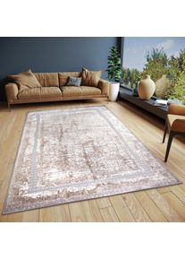 Hanse Home , Teppich »Classic« rechteckig 13 mm Höhe Vintage, Orient, pflegeleicht, robust, glänzend , Creme,Silber , Oberfläche: 100% Polyester ,...