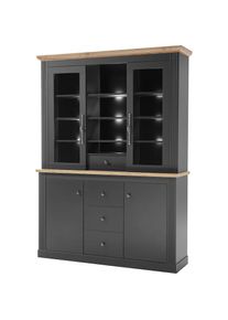 Home Affaire , Buffet »WESTMINSTER TOPSELLER!« Höhe ca. 205cm, im angesagten Landhaus-Look , Dunkelgrau, Wotan Eiche