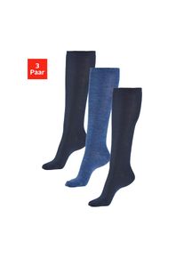 Bench. , Kniestrümpfe, (Packung, 3 Paar), Damenkniestrümpfe mit wärmender Wolle , 2x marine, 1x jeans , 35-38 , 35-38 , Wärmende Wollkniestrümpfe...