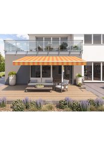 Wismar, Gelenkarmmarkise &raquo;Classic&laquo;, orange-gelb, Polyacryl, 450 cm, orange-gelb