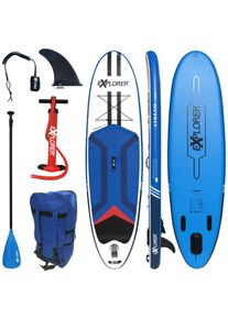 EXPLORER , SUP-Board »Stream 10.2«, (6 tlg., mit Paddel, Pumpe und Transportrucksack) , blau/weiß/rot , Wassersportboards