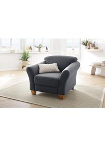 Home Affaire, Sessel &raquo;Gotland&laquo; in drei Bezugsqualit&auml;ten, dunkelgrau, Luxus-Microfaser ALTARA NUBUCK (100% Polyester);90% Polyester/10% Polyamid Luxus-