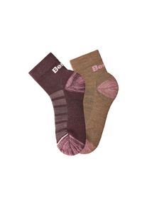 Bench. , Wandersocken, (Packung, 2 Paar), Wollsocken aus flauschigem Material mit 51% Wolle , 1x ruby, 1x beige , 39/42 , 39/42 , Gemütliche...