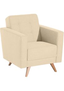 Max Winzer , Sessel »Julius, Loungesessel«, mit Knopfheftung , beige