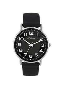 s.Oliver, Damen, Quarzuhr Armbanduhr, Damenuhr, analog, Silikonarmband, Schwarz, Schwarz, Zeitlos sch&ouml;ne Armbanduhr f&uuml;r Damen