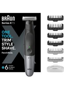 Braun, Haarschneider &raquo;Series X XT5200&laquo; wasserdicht, 4D-Flex-Klinge, grau/schwarz, Langlebig: 100% wasserdicht mit gummiertem Anti-Rutsch-Griff und 