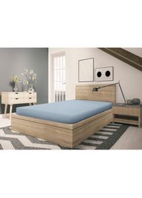 SETEX, Spannbettlaken &raquo;GOTS Feinbiber Spannbettlaken&laquo; aus zertifizierter Bio-Baumwolle, hellblau, Feinbiber, Obermaterial: 100% Baumwolle, B/L: 160 cm