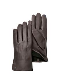 Pearlwood, Damen, Lederhandschuhe Seitenschlitze f&uuml;r komfortables Anziehen, dark brown, dark brown, 100% Echtes Schafleder