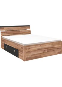 Schlafkontor, Stauraumbett &raquo;Mars&laquo; inklusive 2 Schubk&auml;sten und LED-Beleuchtung, montanaeichefarben/graphit, Liegefl&auml;che L&auml;nge Breite: 200 cm x 160 cm -