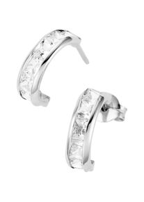 Firetti, Damen, Paar Ohrstecker &raquo;Schmuck Geschenk Gold 375 Ohrschmuck Ohrringe Steine carr&eacute;f&ouml;rmig&laquo; mit Zirkonia (synth.), wei&szlig;goldfarben-kristallwei&szlig; 