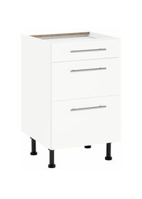 Wiho-K&uuml;chen wiho K&uuml;chen, Unterschrank &raquo;Ela&laquo; Breite 50 cm, mit Soft-Close-Funktion, Front und Korpus: Wei&szlig;, B/H/T: 50 cm x 86,5 cm x 58 cm, Front und Korpus: Wei&szlig;