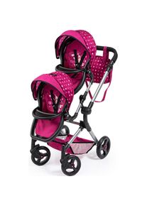 BAYER , Puppen-Zwillingsbuggy »Twin Neo, bordeaux«, mit Wickeltasche , bordeaux