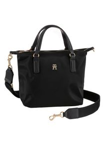 Tommy Hilfiger, Damen, Henkeltasche &raquo;POPPY NEW SMALL TOTE&laquo;, Damen Umh&auml;ngetasche, Shopper, mit Markenemblem vorne, schwarz, schwarz, Obermaterial aus 