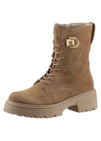 Gabor, Damen, Schn&uuml;rstiefelette , Blockabsatz, Plateau, Schn&uuml;rboots mit Best Fitting-Ausstattung, hellbraun, 42, hellbraun, Modische Schn&uuml;rstiefelette