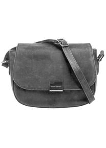 Bruno Banani, Damen, Umh&auml;ngetasche echt Leder, schwarz, schwarz, H&ouml;he 16 cm x Breite 22 cm x Tiefe 6 cm